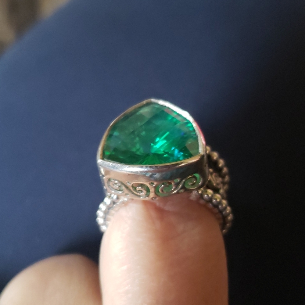 Sterling Silver Adjustable Ring With Stone - image 5